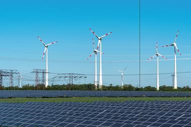 Solar farms and wind turbines in Germany